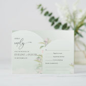 Modern Boho arch dusty green eucalyptus blush RSV RSVP Karte (Stehend Vorderseite)