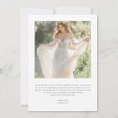 Modern Boho Arch Foto Brautparty Typografie Dankeskarte (Rückseite)