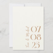 Modern Boho Arch Foto Ivory Tan Wedding Save The Date (Rückseite)