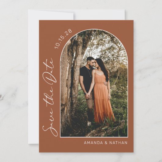 Modern Boho Arch Foto Save The Date (Vorderseite)
