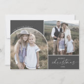 Modern Boho Arch | Grau 2 Fotos Frohe Weihnachten (Vorderseite)