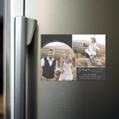 Modern Boho Arch | Graues 2 Foto Save the Date Magneteinladung