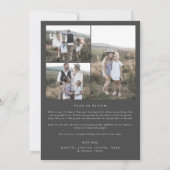 Modern Boho Arch | Graues Foto Feiertagskarte (Rückseite)