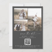 Modern Boho Arch | Graues Foto Heiraten Weihnachte Save The Date (Rückseite)