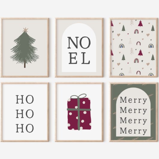 Modern Boho Arch Green und Gold Merry Merry Print Poster