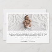 Modern Boho Arch Hello Baby 3 Foto Birth Ankündigung (Rückseite)