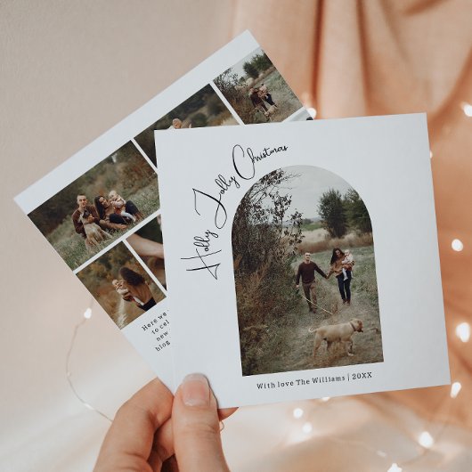 Modern Boho Arch Holly Jolly Weihnachten Sieben Fo