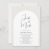 Modern Boho Arch Jingle & Mingle Weihnachts-Party Einladung (Vorderseite)