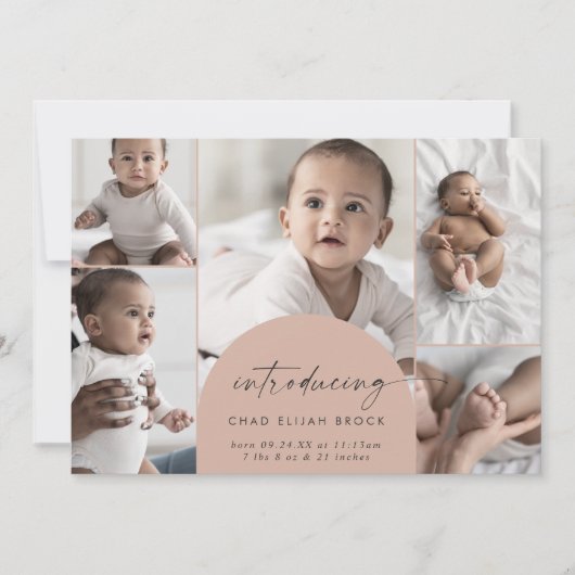 Modern Boho Arch | Lachs - Foto - Birne Ankündigung (Vorderseite)