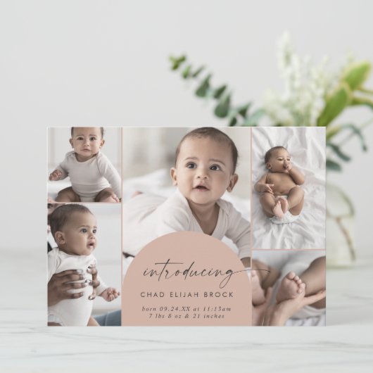 Modern Boho Arch | Lachs - Foto - Birne Ankündigung (Stehend Vorderseite)