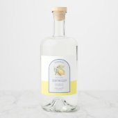 Modern Boho Arch Lemons Limoncello Hochzeitsflasch Alkoholflaschenetikett (Vorderseite)