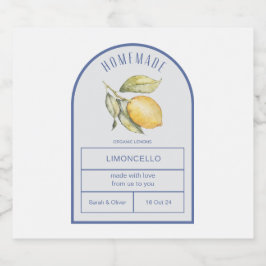 Modern Boho Arch Lemons Limoncello Hochzeitsflasch Alkoholflaschenetikett
