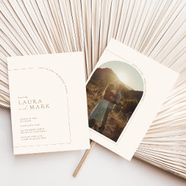 Modern Boho Arch Minimalistisches Foto Probe Abend Einladung