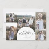 Modern Boho Arch Multi Foto Frohe Weihnachten (Vorderseite)