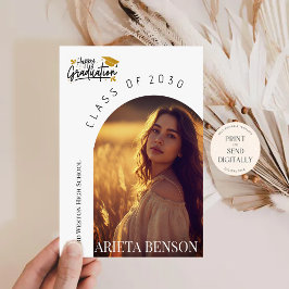 Modern Boho Arch Photo Graduation Announcement  Einladung