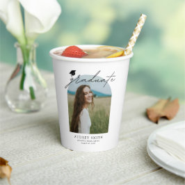 Modern Boho Arch Photo Graduation Party Pappbecher