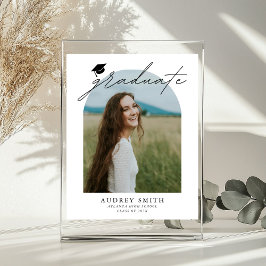 Modern Boho Arch Photo Graduation Party Poster