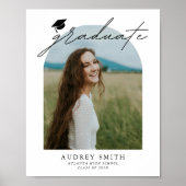 Modern Boho Arch Photo Graduation Party Poster (Vorne)