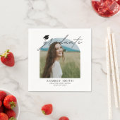 Modern Boho Arch Photo Graduation Party Serviette (Beispiel)