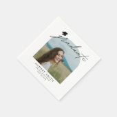 Modern Boho Arch Photo Graduation Party Serviette (Ecke)