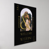 Modern boho arch photo wedding black welcome foliendrucke (Ablage )