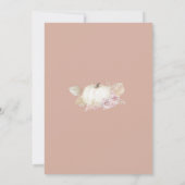 Modern Boho Arch Pumpkin Es ist eine Girl Baby Dus Einladung (Rückseite)