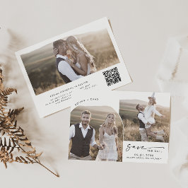 Modern Boho Arch QR Code 3 Foto Save The Date