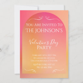 Modern Boho Arch Sunset Ombre Valentinstag Party Einladung