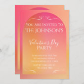 Modern Boho Arch Sunset Ombre Valentinstag Party Einladung (Vorne/Hinten)