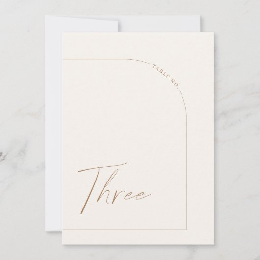 Modern Boho Arch Table Three Tischnummer (Vorderseite)
