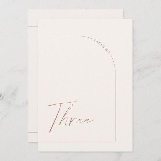 Modern Boho Arch Table Three Tischnummer (Vorne/Hinten)