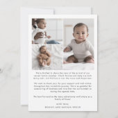 Modern Boho Arch Vielen Dank Foto Birth Ankündigung (Rückseite)