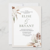 Modern Boho Arch White Floral Wedding Einladung (Vorderseite)
