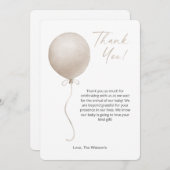 Modern Boho Balloon Baby Dusche Danke Karte (Vorne/Hinten)