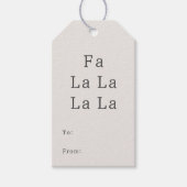 Modern Boho Beige Fège La La La La La La La La La  Geschenkanhänger (Vorderseite)