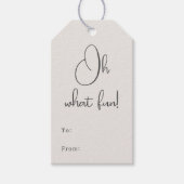 Modern Boho Beige Oh, was Spaß zu und von Geschenkanhänger (Vorderseite)
