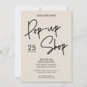Modern Boho Beige Pop Up Shop Event Einladung (Vorderseite)