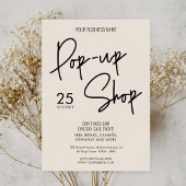 Modern Boho Beige Pop Up Shop Event Einladung