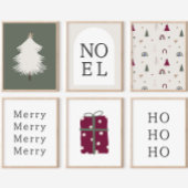 Modern Boho Beige und Gold Weihnachtsbaum Print Poster