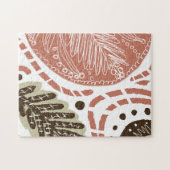 Modern Boho Bio Doodles Brown Puzzle (Horizontal)