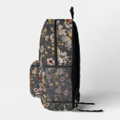 Modern Boho Blumige Monogramm-Name Bedruckter Rucksack (Rechts)