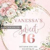 Modern Boho Blush Pink Greenery Sweet 16 Napkins Serviette