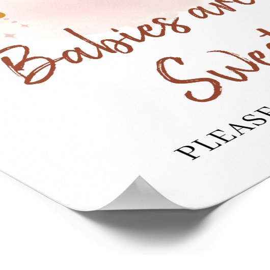 Modern Boho Blush Pink Rost Regenbogen Sweet Sign Poster (Ecke)