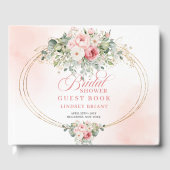 Modern Boho Blush Rosen Brautparty Gästebuch  (Vorderseite)