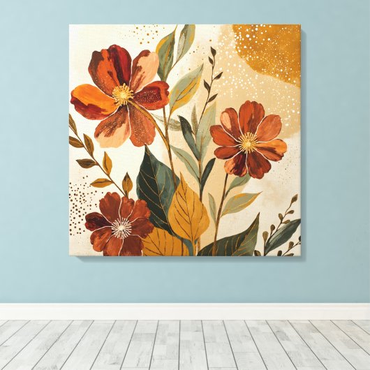 Modern Boho Botanical Abstract Wall Art Leinwanddruck (Insitu (Holzboden))
