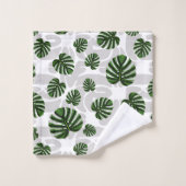 Modern Boho Botanical Leaves Pattern Badhandtuch Set (Waschlappen)