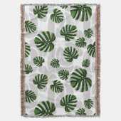 Modern Boho Botanical Leaves Pattern Decke (Vorderseite Vertikal)