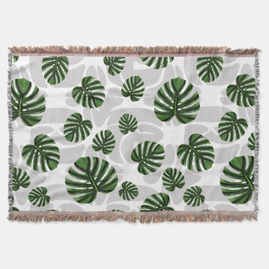 Modern Boho Botanical Leaves Pattern Decke (Vorderseite)