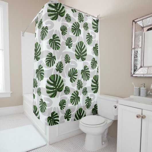 Modern Boho Botanical Leaves Pattern Duschvorhang (Beispiel)