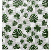 Modern Boho Botanical Leaves Pattern Duschvorhang (Vorderseite)